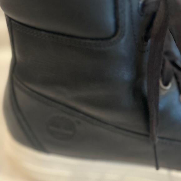 TIMBERLAND MAYLISS 6-INCH PU Leather Upper Platform/Flatform Lace Boot Black 9 - Picture 7 of 9